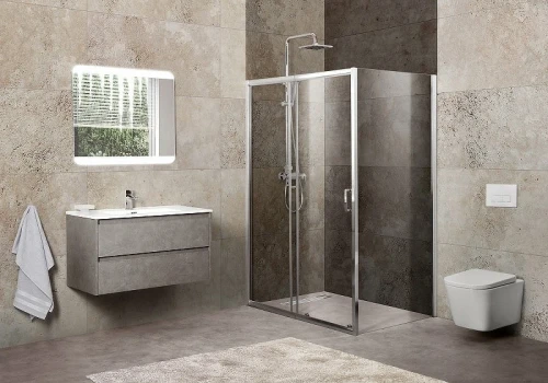 Душевой уголок BelBagno Unique 135х90 UNIQUE-AH-1-120/135-90-C-Cr профиль Хром стекло прозрачное