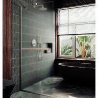 Душевая перегородка Maybah Glass MGD-725-5у 690x1950 в узком профиле Хром матовый стекло сатиновое