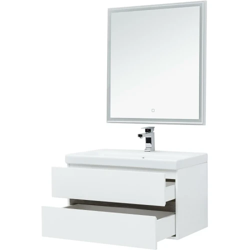 Комплект мебели для ванной Aquanet Беркли 80 258909 подвесной Белый Дуб рошелье МДФ / ЛДСП