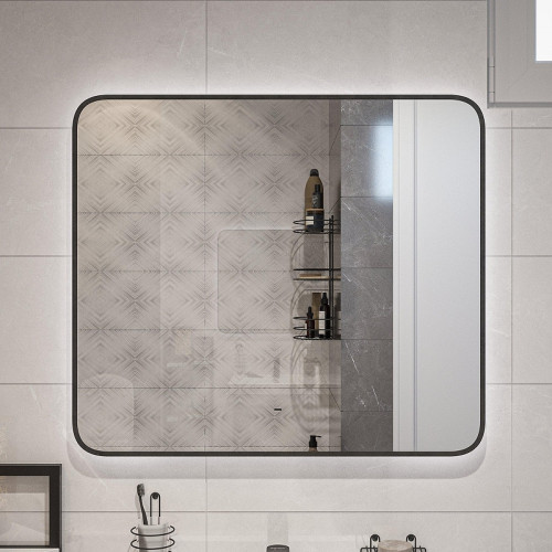 Зеркало DIWO Кострома 80 ЗЛП1748 с подсветкой цвет Черный с бесконтактным выключателем