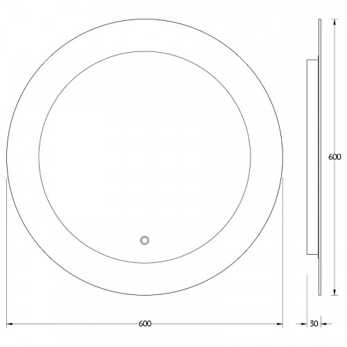 Зеркало Evoform Ledshine d60 BY 2623 с подсветкой 13.5 W - сенсорный выключатель - нейтральный белый свет стекло