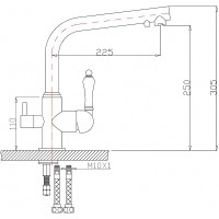 Смеситель для кухни ZorG Sanitary ZR 313 YF-33 BLACK Черный матовый латунь