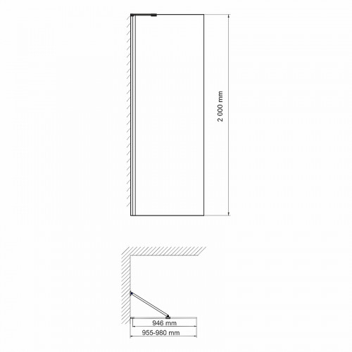 Душевая перегородка WasserKRAFT Aller 100 10H10-RP100 профиль Хром стекло прозрачное