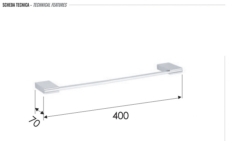 Полотенцедержатель Remer Flat FT40CR цвет Хром
