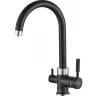 Смеситель для кухни ZorG Steel Hammer SH 713 BLACK CR Черный матовый латунь на столешницу