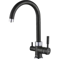 Смеситель для кухни ZorG Steel Hammer SH 713 BLACK CR Черный матовый латунь на столешницу