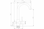 Смеситель для кухни ZorG Steel Hammer SH 713 BLACK CR Черный матовый латунь на столешницу