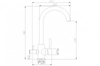 Смеситель для кухни ZorG Steel Hammer SH 713 BLACK CR Черный матовый латунь на столешницу однорычажный