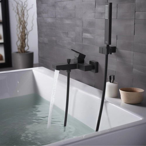 Смеситель для ванны Aquatek Либра AQ1649MB Черный матовый латунь на стену