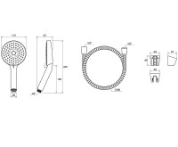 Душевой гарнитур Ravak Flat M 903.00 X07S006 Хром пластик на стену