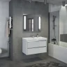 Тумба с раковиной Comforty Дублин 90 00-00005213 подвесная Белая глянцевая МДФ / ЛДСП