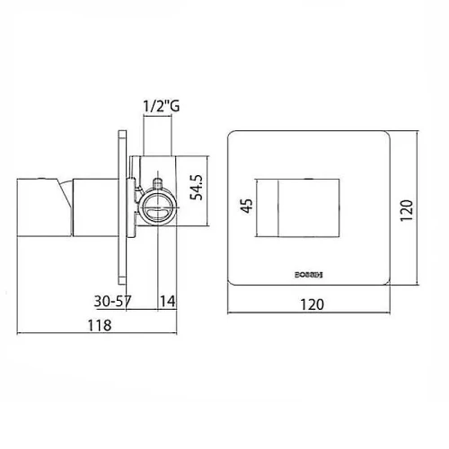 Смеситель для душа Bossini Cube Z00064.030+Z00007 цвет Хром