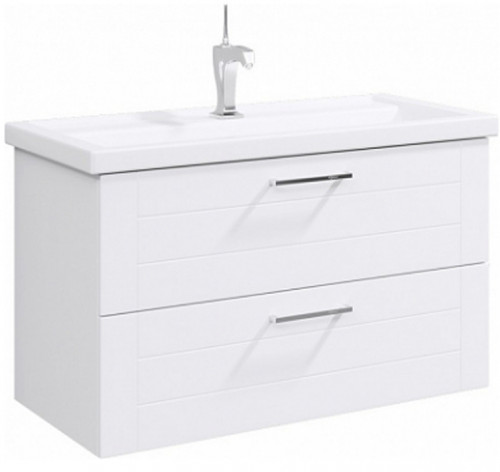 Тумба под раковину Aqwella Манчестер 100 MAN01102 подвесная Белый глянец МДФ / ЛДСП