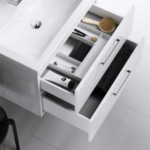 Тумба под раковину Aqwella Манчестер 100 MAN01102 подвесная Белый глянец МДФ / ЛДСП