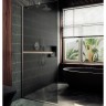 Душевая перегородка Maybah Glass MGD-730-5у 790x1950 в узком профиле Хром матовый стекло графитовое матовое