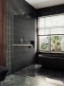 Душевая перегородка Maybah Glass MGD-730-5у 790x1950 в узком профиле Хром матовый стекло графитовое матовое