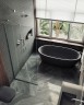 Душевая перегородка Maybah Glass MGD-689-5у 890x1950 в узком профиле Хром матовый стекло прозрачное