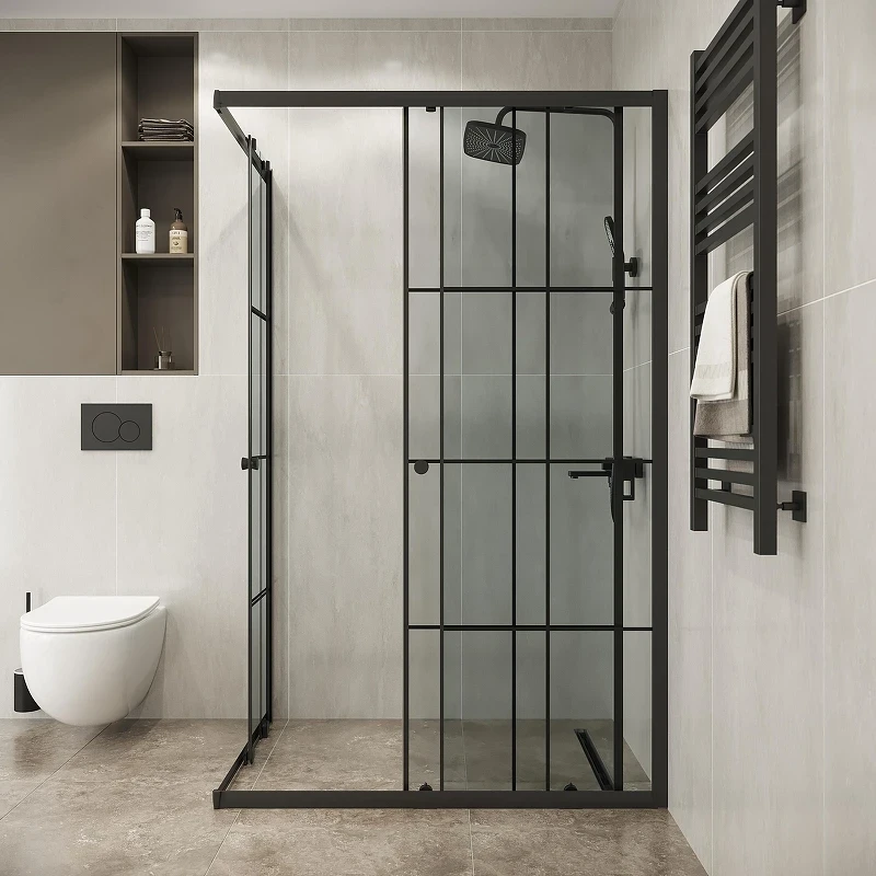 Душевой уголок Niagara Eco 120х80 NG-1012-14QKL профиль цвет Черный матовый стекло прозрачное
