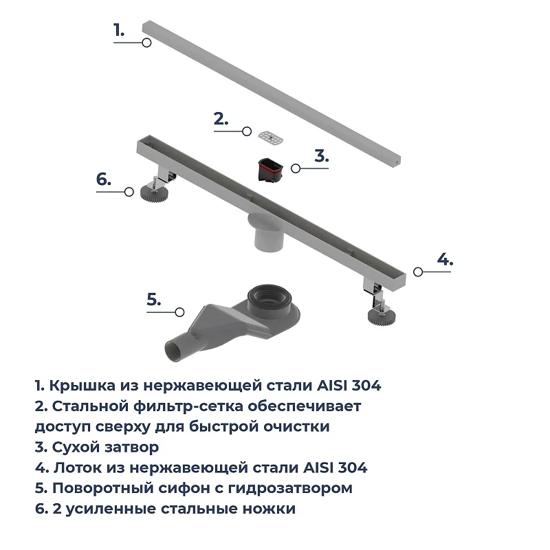 Душевой лоток RGW SDR-51S-80 76215180-13 с решеткой цвет Сатин