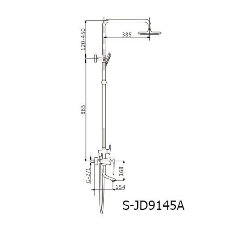 Душевая система Savol S-JD9145AH цвет Черный матовый, Хром
