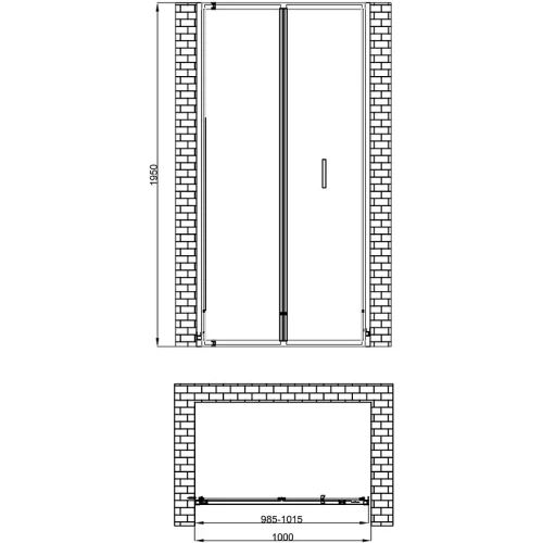 Душевая дверь Berges Legos LS-4 100 062029 профиль Хром стекло прозрачное