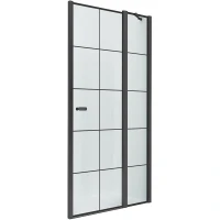 Душевая дверь New Trendy New Soleo Black 90 R D-0293A профиль Черный стекло прозрачное