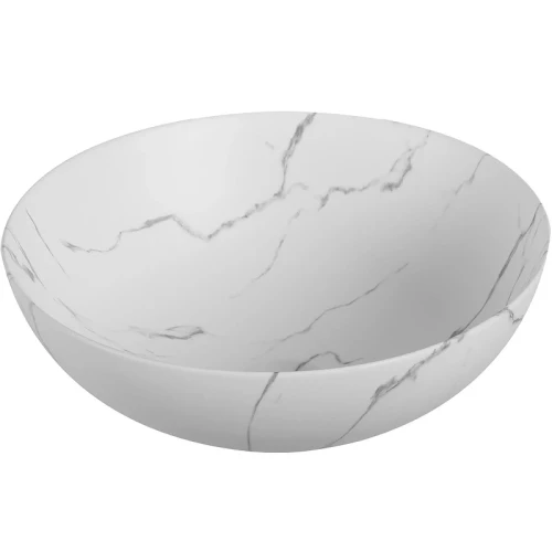 Раковина-чаша Ceruttispa CR3301MMW2 40 10444 Мрамор матовый белый фарфор накладная