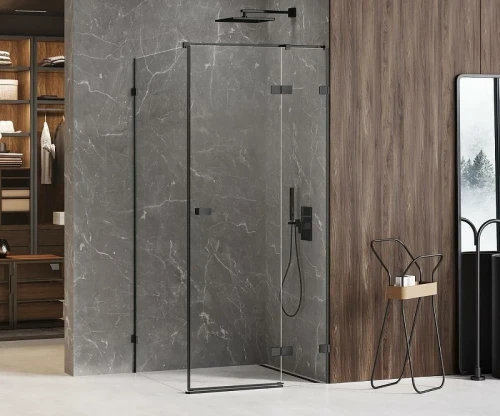Душевой уголок New Trendy Avexa Black 110x110 R EXK-1837 профиль Черный стекло прозрачное