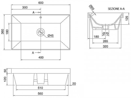 Раковина Scarabeo Teorema 2.0 60 5135 цвет Белый