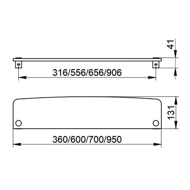 Стеклянная полка Keuco Elegance 11610005700 цвет прозрачный