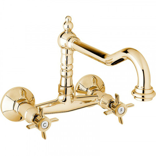 Смеситель для кухни Cezares Lord-LLP-03/24 Золото 24 карат латунь на стену