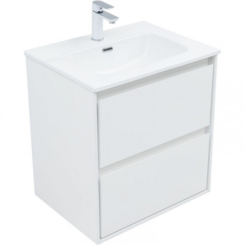 Тумба под раковину Aquanet Милан 60 336367 подвесная Белый глянец МДФ / ЛДСП