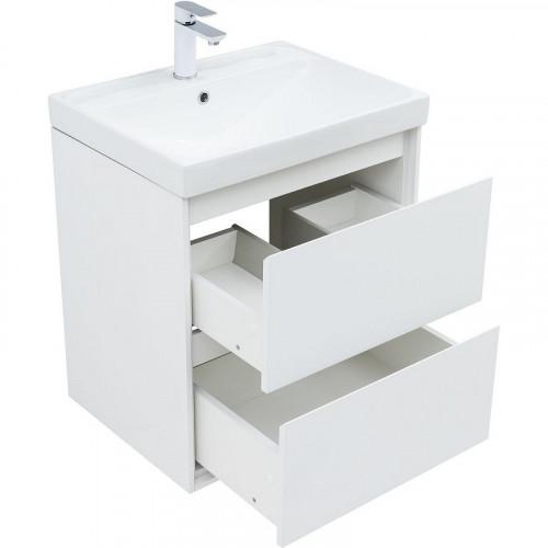 Тумба под раковину Aquanet Милан 60 336367 подвесная Белый глянец МДФ / ЛДСП