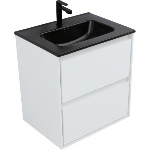 Тумба под раковину Aquanet Милан 60 336367 подвесная Белый глянец МДФ / ЛДСП