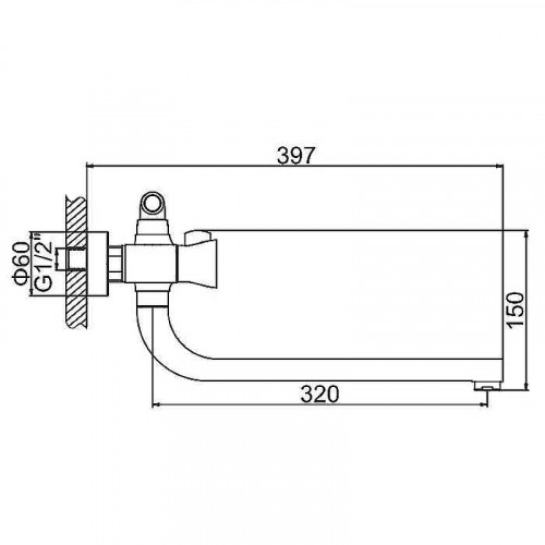 Смеситель для ванны Ledeme H87 2587L универсальный Хром