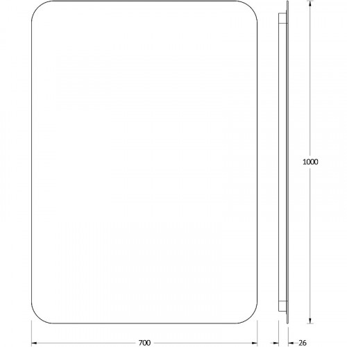 Зеркало Defesto Opti 70x100 DF 2819R с подсветкой 32W-3000К/ИК - выключатель/Теплый белый свет