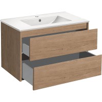 Тумба под раковину Vincea Gio 80 VMC-2G800NO подвесная N.Oak МДФ / ЛДСП