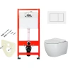 Комплект унитаза Ceramicanova Play CN3001 с инсталляцией Tece Base 9400413 с сиденьем Микролифт и Белой клавишей смыва фаянс подвесной