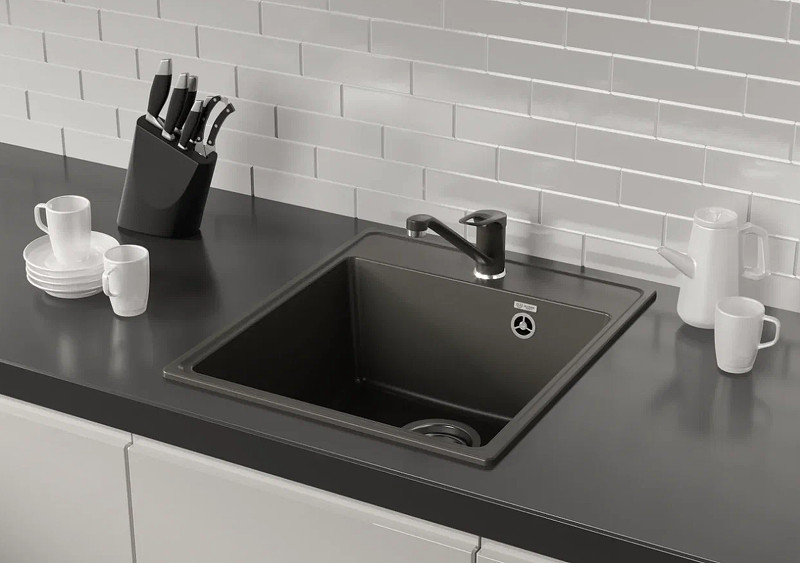 Смеситель для кухни Ulgran Quartz UQ-004-09 Асфальт нержавеющая сталь