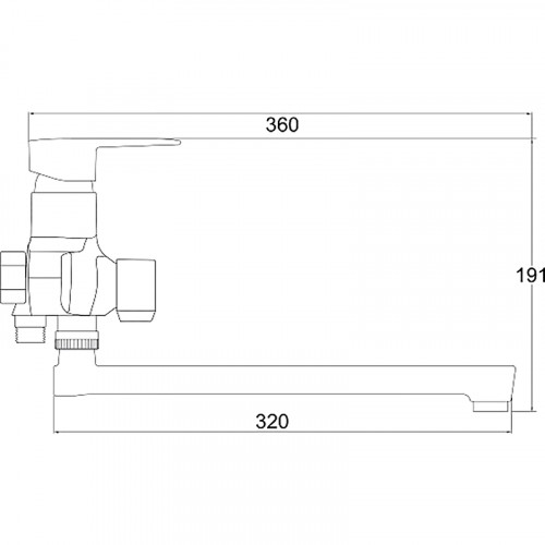 Смеситель для ванны Ростовская Мануфактура Сантехники PL6-006E универсальный Белый Хром