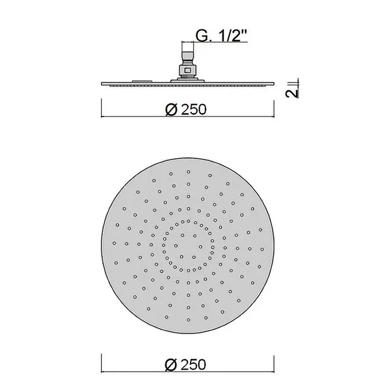 Верхний душ Giulini Futuro F1711-25XNO Черный матовый