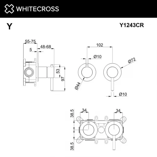 Смеситель для душа Whitecross Y chrome Y1243CR цвет Хром