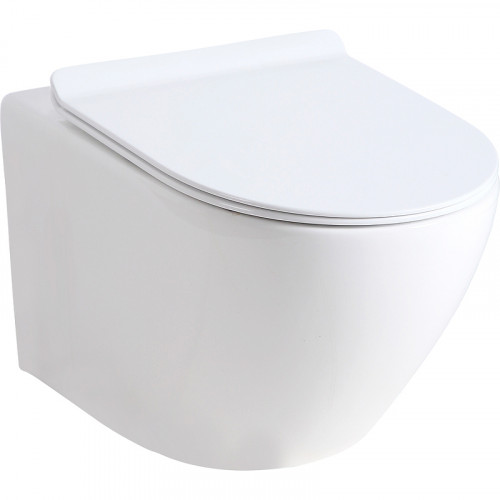 Комплект унитаза с инсталляцией Orange CI07-150W+APB144 с сиденьем Микролифт и Черной матовой клавишей смыва фарфор подвесной