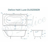 Чугунная ванна Delice Haiti Luxe 180x80 DLR230639 без отверстий под ручки и антискользящего покрытия