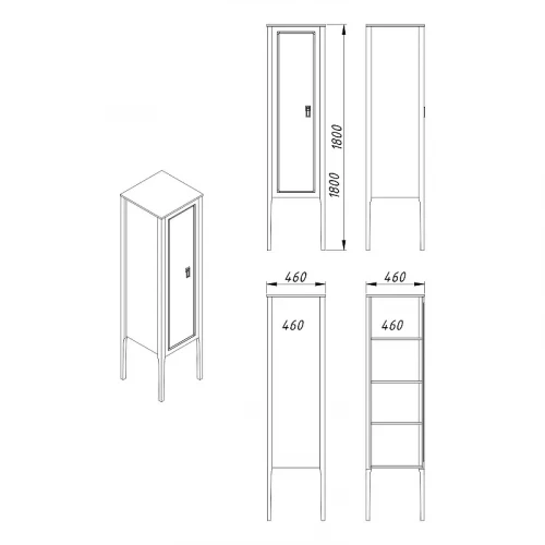 Шкаф пенал Azario Rio 46 L CS00096942 цвет Белый глянцевый