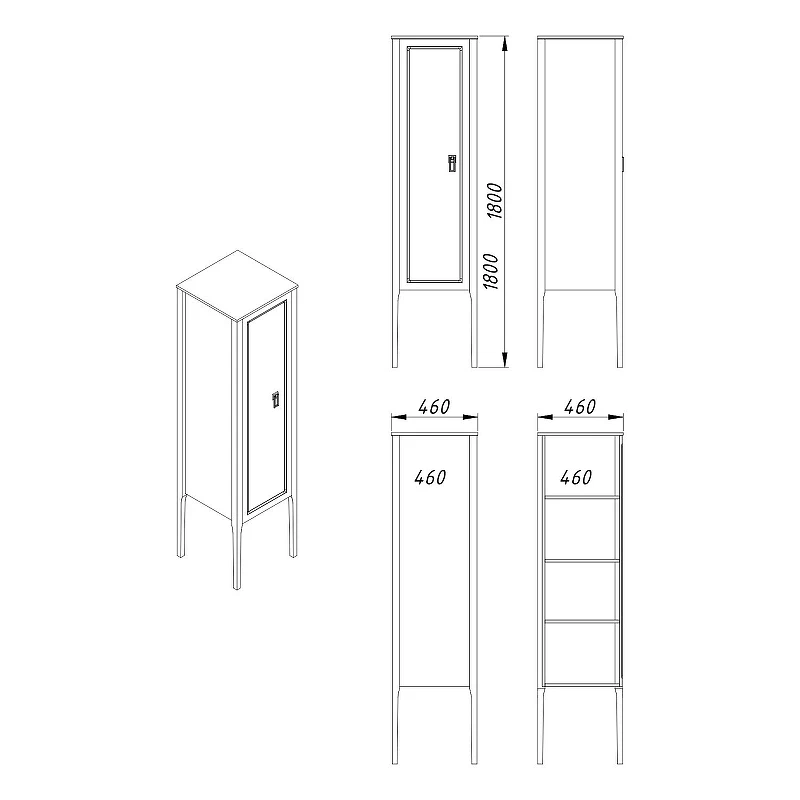 Шкаф пенал Azario Rio 46 L CS00096942 цвет Белый глянцевый