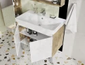 Тумба под раковину Aquaton Сканди Doors 80 1A282901SDZ90 Белый глянец Дуб рустикальный МДФ / ЛДСП