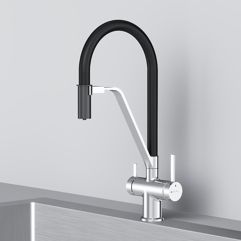 Смеситель для кухни AM.PM Func F8F07802 цвет Черный Хром