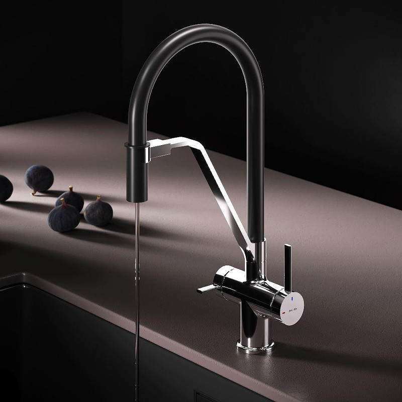 Смеситель для кухни AM.PM Func F8F07802 цвет Черный Хром