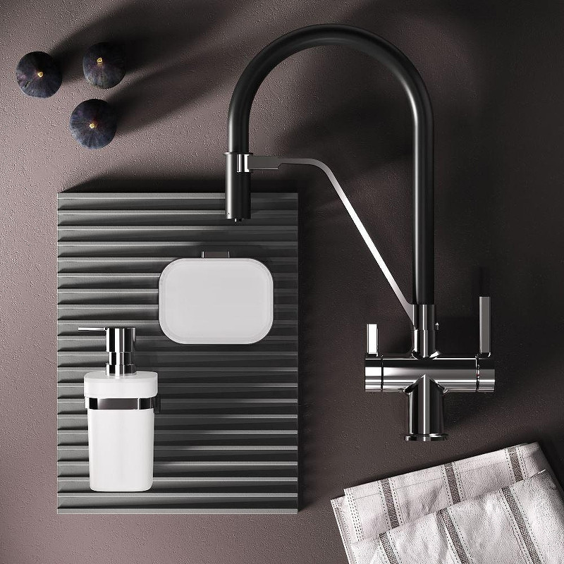 Смеситель для кухни AM.PM Func F8F07802 цвет Черный Хром